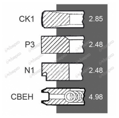 Segmenti motor Deutz 2233074, 02133809, 02135287, 2135287, 2233074, 9150600, D2133809, D2233074, F100002233074 Goetze - 1
